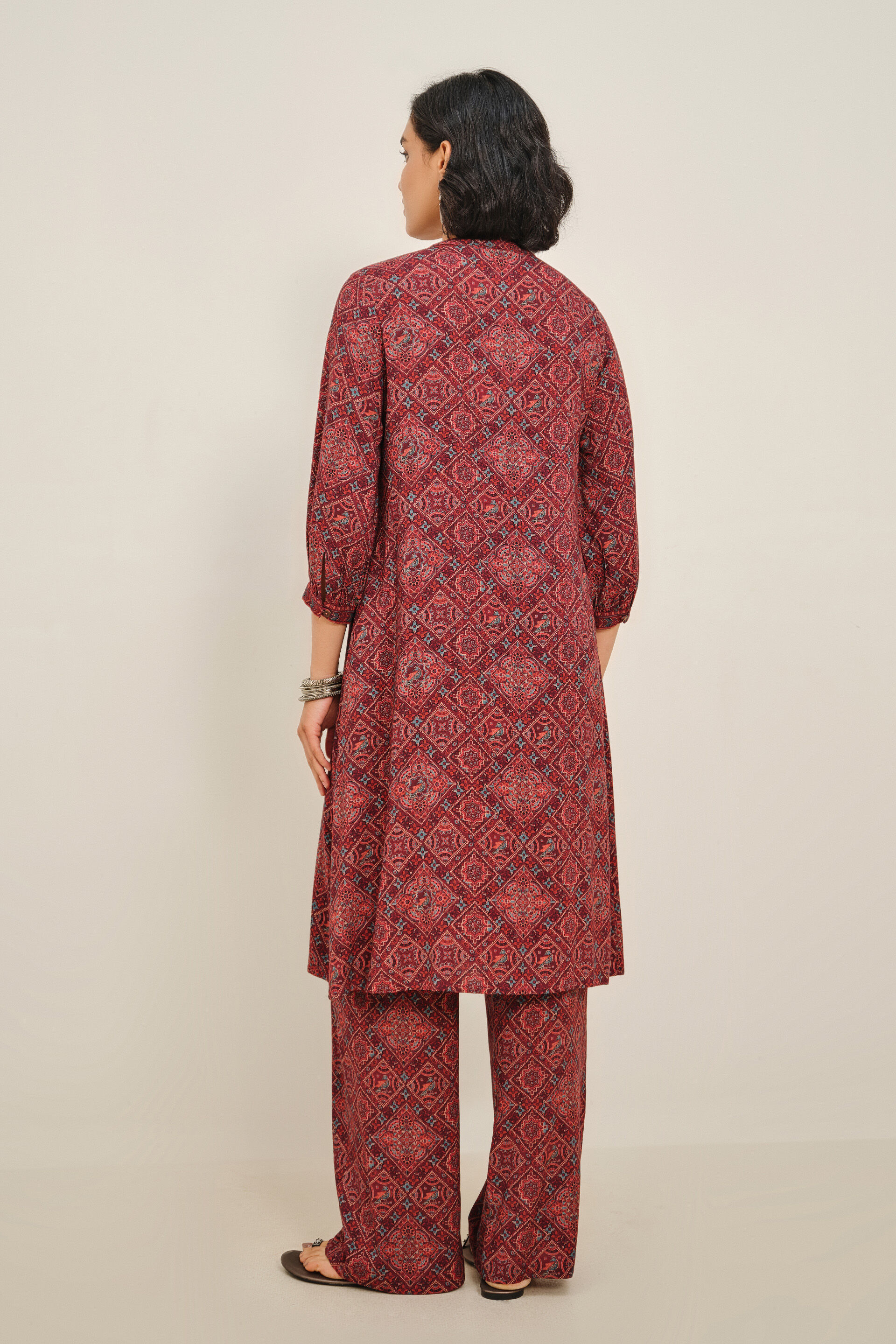 Jamun Breeze Kurta Set, Burgundy, image 5